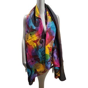 Sarong Wrap New Brown Pink Blue Fish Dolphins Rectangle Bali 67 x 41
